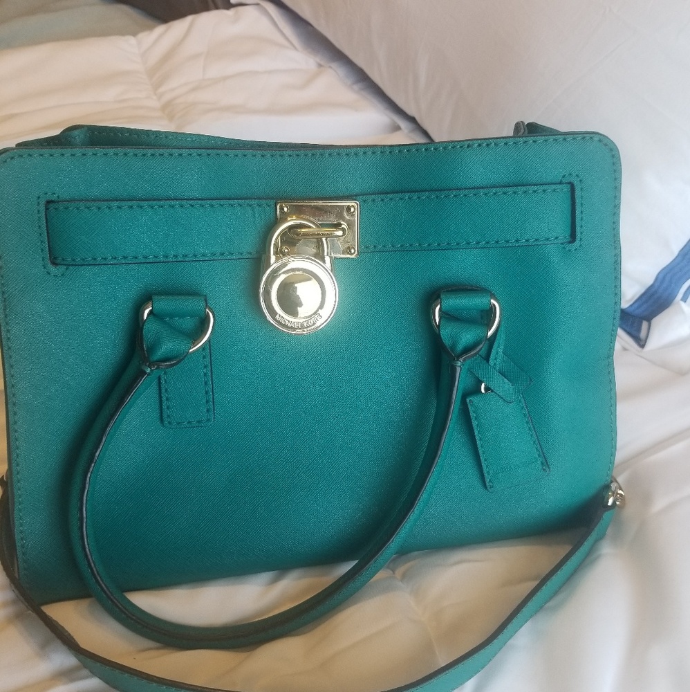 Michel Kors Teal Hamilton satchel